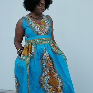 Women African Ankara print maxi dress